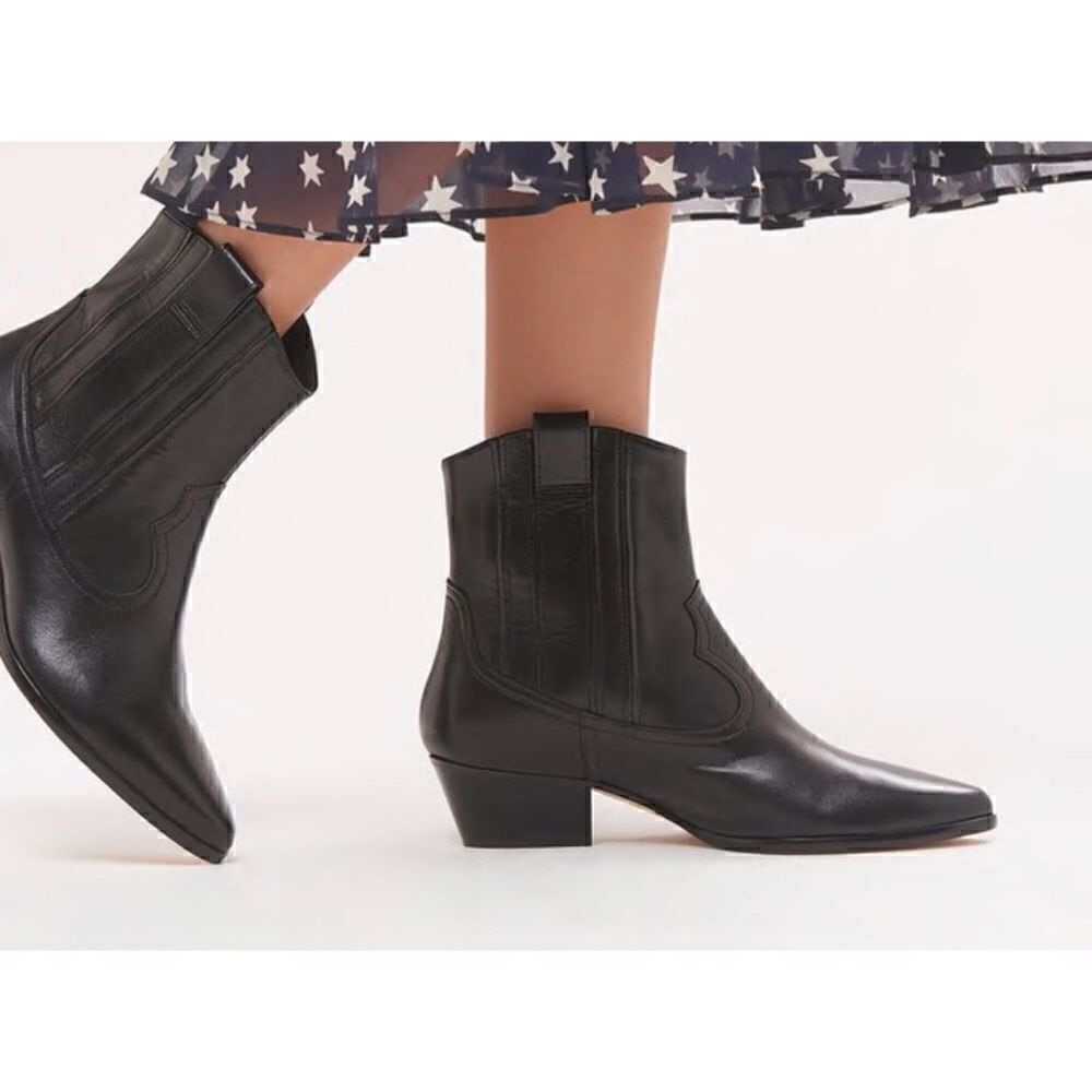 L.K Bennett Jessie Black Leather Ankle Boots Size 11 / Excellent